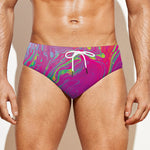 Psychedelic Formed Print Men's Swim Briefs