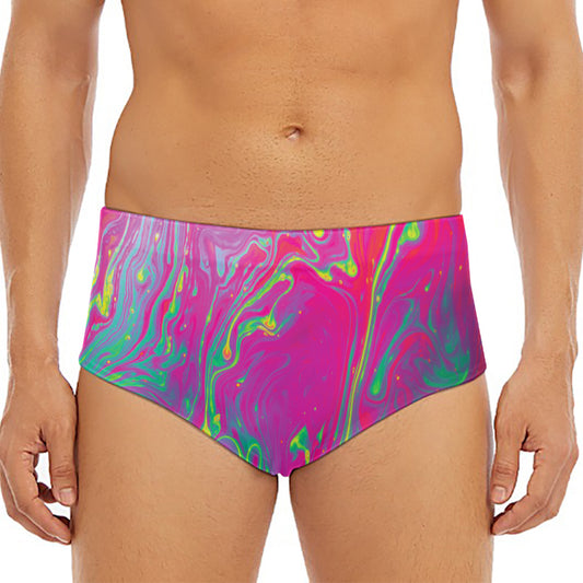 Psychedelic Formed Print Men's Triangle Swim Briefs