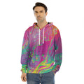 Psychedelic Formed Print Men's Velvet Pullover Hoodie