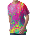 Psychedelic Formed Print Men's Velvet T-Shirt