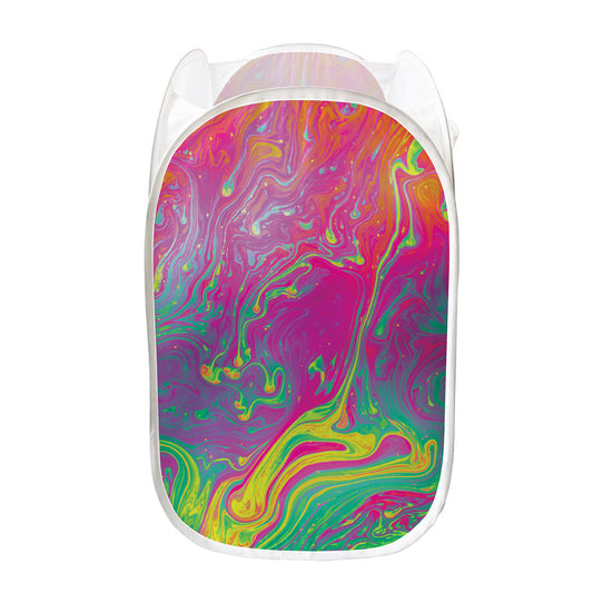 Psychedelic Formed Print Mesh Laundry Hamper