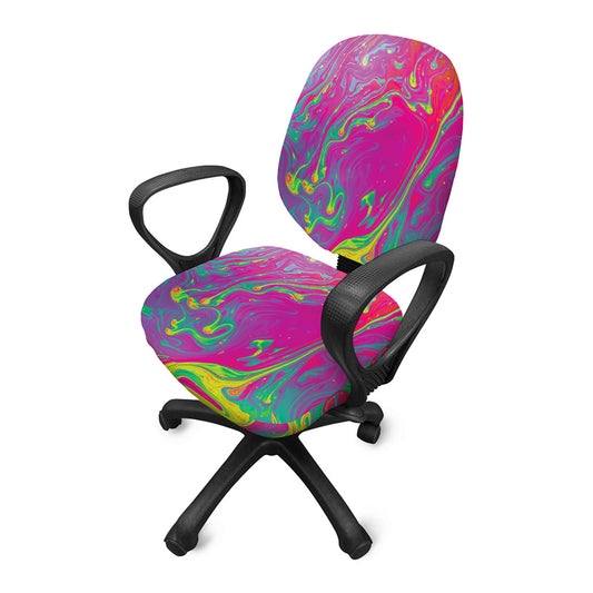 Psychedelic Formed Print Office Chair Cover
