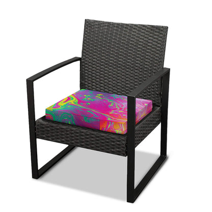 Psychedelic Formed Print Outdoor Seat Cushion Cover