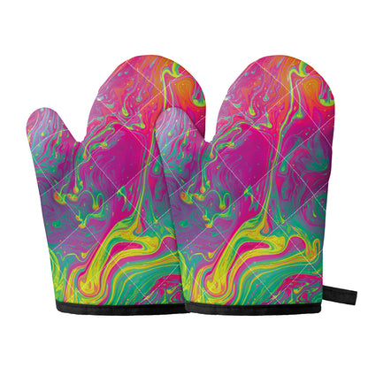 Psychedelic Formed Print Oven Mitts