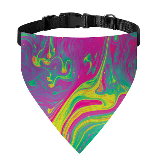 Psychedelic Formed Print Over The Collar Dog Bandana