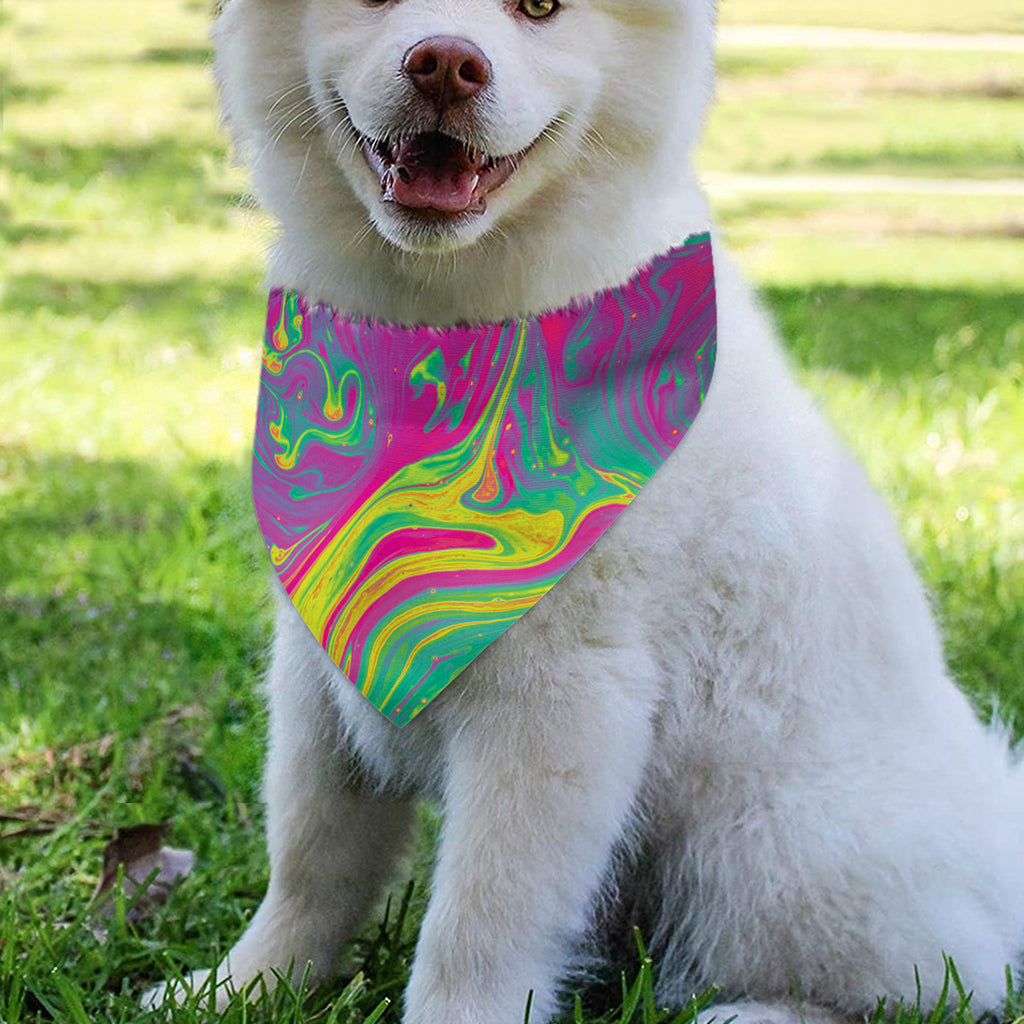 Psychedelic Formed Print Over The Collar Dog Bandana