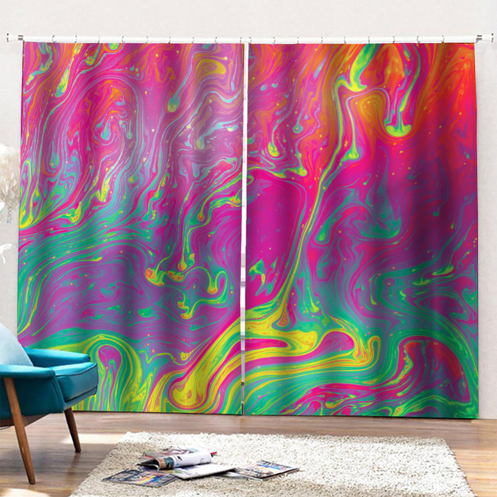 Psychedelic Formed Print Pencil Pleat Curtains