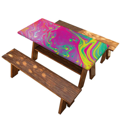 Psychedelic Formed Print Picnic Table Cover