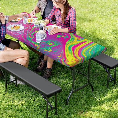 Psychedelic Formed Print Picnic Table Cover
