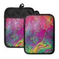 Psychedelic Formed Print Pot Holders With Pocket
