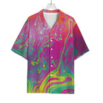Psychedelic Formed Print Rayon Hawaiian Shirt