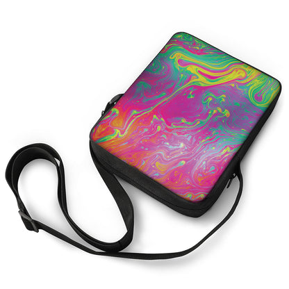 Psychedelic Formed Print Rectangular Crossbody Bag