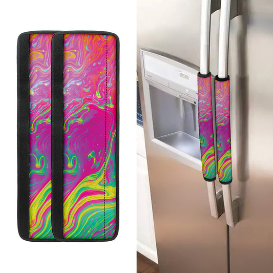 Psychedelic Formed Print Refrigerator Handle Covers