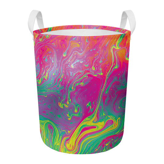 Psychedelic Formed Print Round Laundry Basket