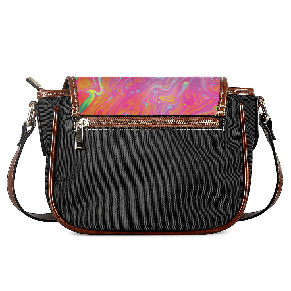 Psychedelic Formed Print Saddle Bag