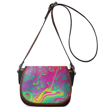 Psychedelic Formed Print Saddle Bag