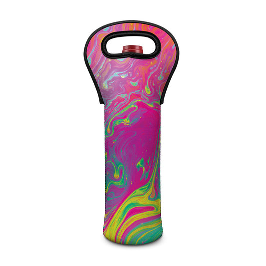 Psychedelic Formed Print Single Neoprene Wine Tote