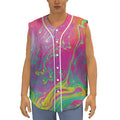 Psychedelic Formed Print Sleeveless Baseball Jersey