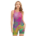 Psychedelic Formed Print Sleeveless One Piece Swimsuit
