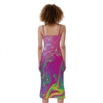 Psychedelic Formed Print Slim Fit Midi Cami Dress