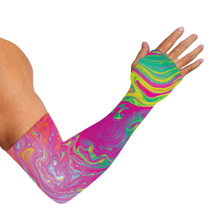 Psychedelic Formed Print Sun Protection Arm Sleeves