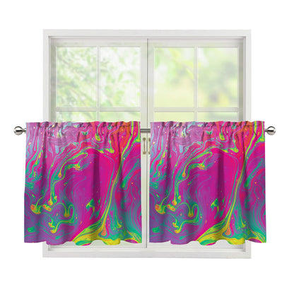 Psychedelic Formed Print Tier Curtains