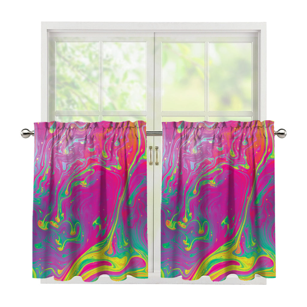 Psychedelic Formed Print Tier Curtains