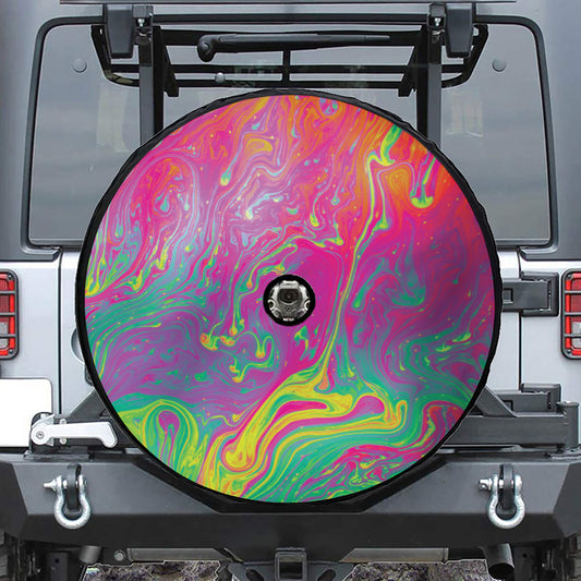 Psychedelic Formed Print Tire Cover With Camera Hole