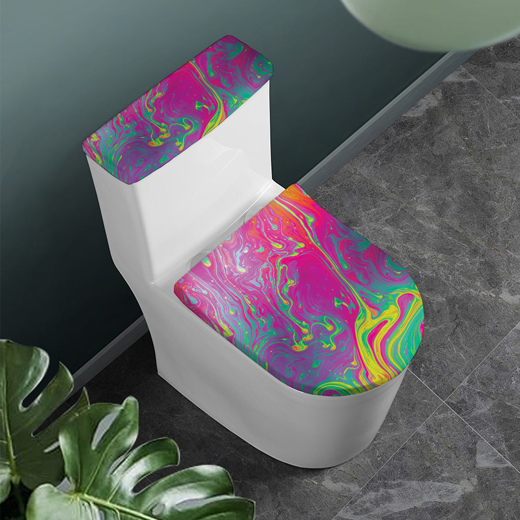 Psychedelic Formed Print Toilet Lid And Tank Cover Set