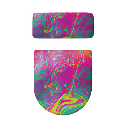 Psychedelic Formed Print Toilet Lid And Tank Cover Set