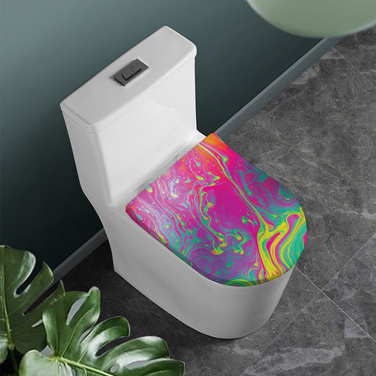 Psychedelic Formed Print Toilet Lid Cover
