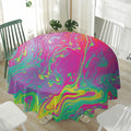 Psychedelic Formed Print Waterproof Round Tablecloth