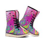 Psychedelic Formed Print Winter Boots