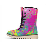Psychedelic Formed Print Winter Boots