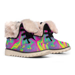 Psychedelic Formed Print Winter Boots