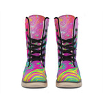 Psychedelic Formed Print Winter Boots