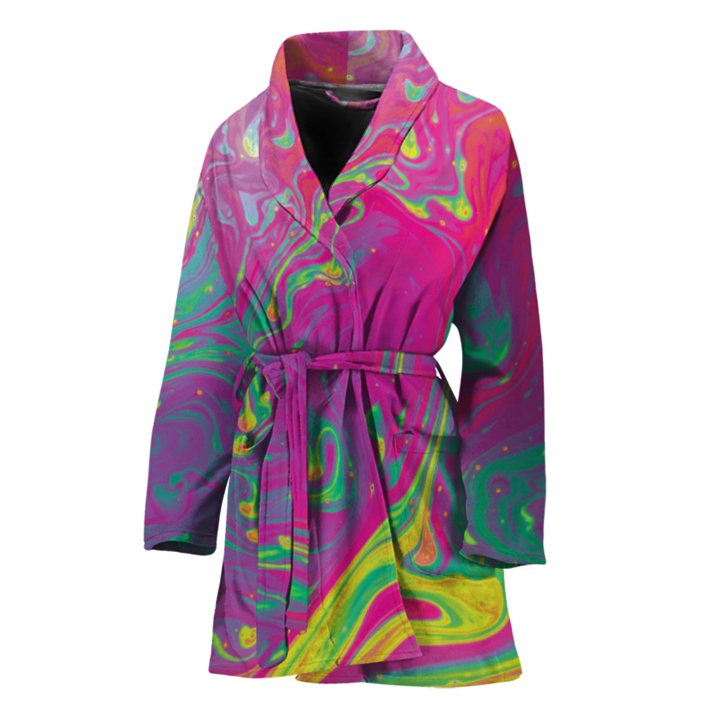 Psychedelic Formed Print Women's Bathrobe