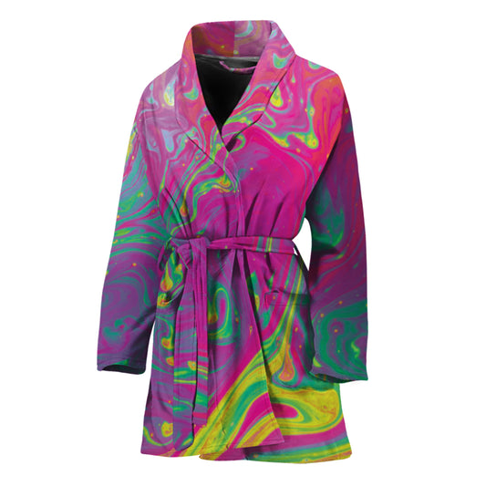 Psychedelic Formed Print Women's Bathrobe