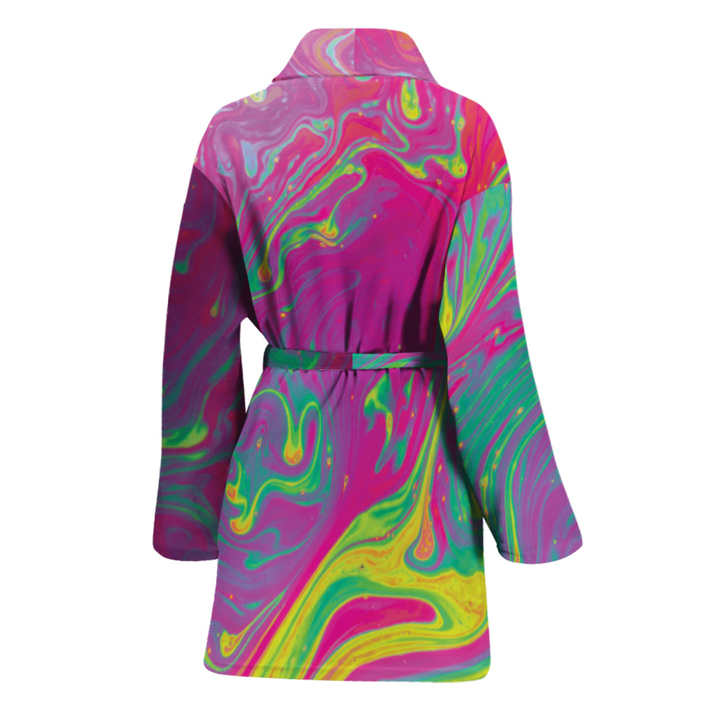 Psychedelic Formed Print Women's Bathrobe