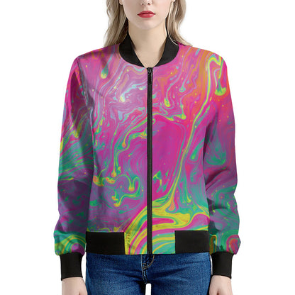 Psychedelic Formed Print Women's Bomber Jacket