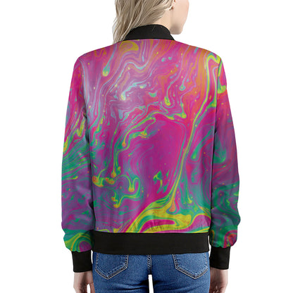Psychedelic Formed Print Women's Bomber Jacket
