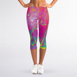 Psychedelic Formed Print Women's Capri Leggings