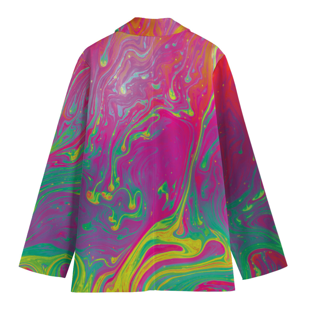 Psychedelic Formed Print Women's Cotton Blazer
