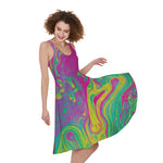Psychedelic Formed Print Women's Sleeveless Dress