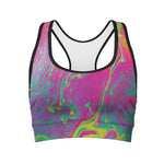 Psychedelic Formed Print Women's Sports Bra