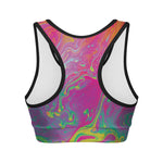 Psychedelic Formed Print Women's Sports Bra