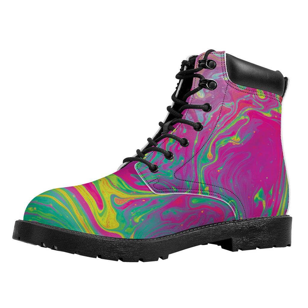 Psychedelic Formed Print Work Boots