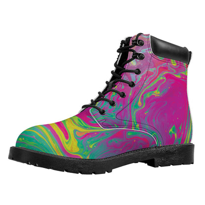 Psychedelic Formed Print Work Boots