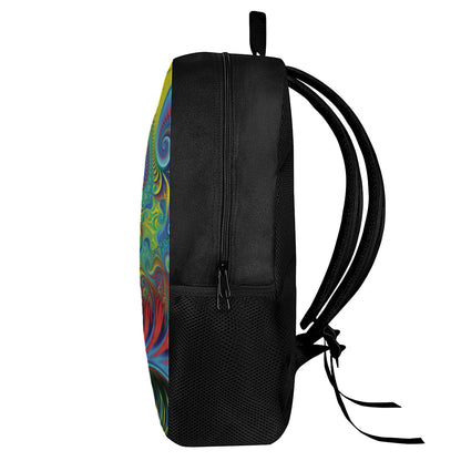 Psychedelic Fractal Print 17 Inch Backpack