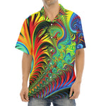 Psychedelic Fractal Print Aloha Shirt